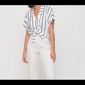 Wilfred tie front blouse